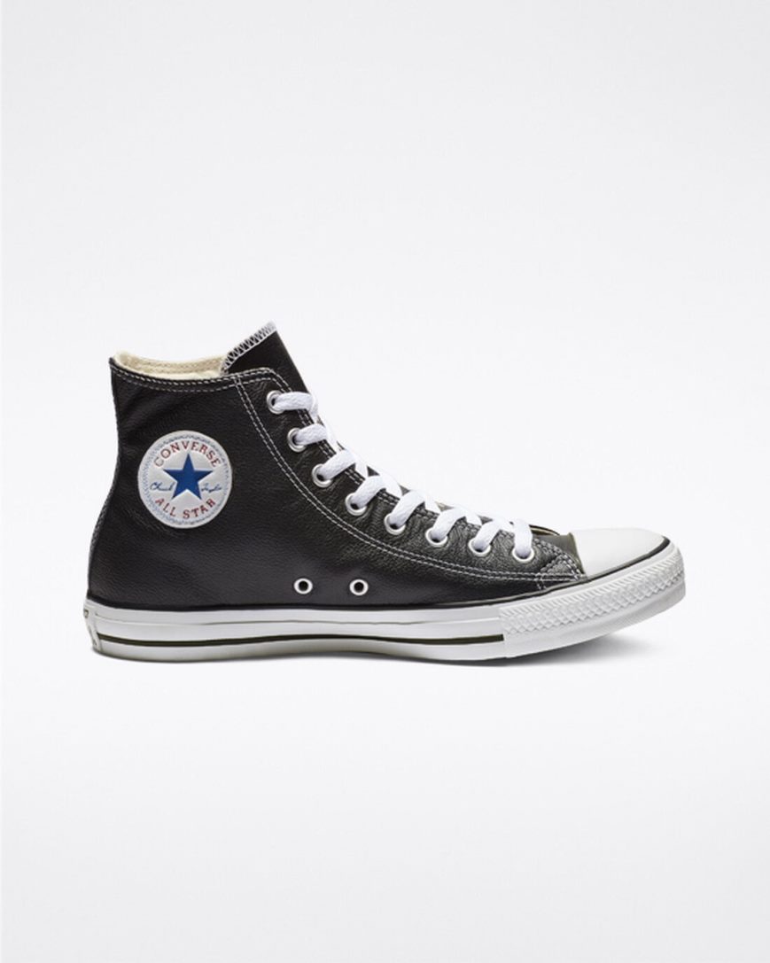 Tenis Converse Chuck Taylor All Star Couro Cano Alto Feminino Pretas | PT C0357P8